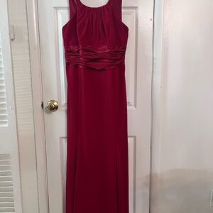 David's Bridal Red Sleeveless Maxi Dress